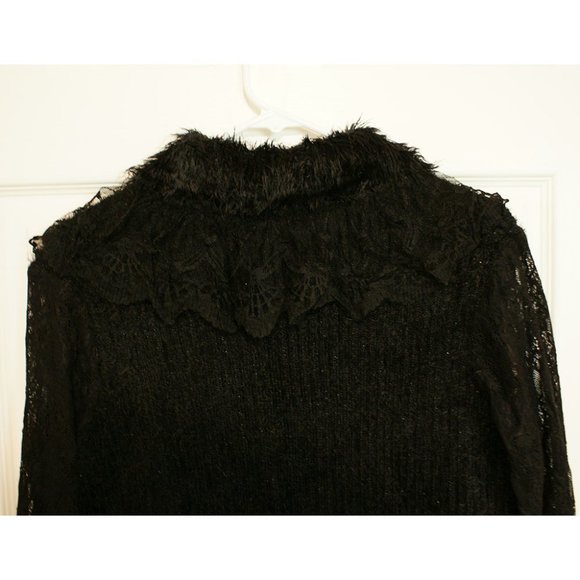 Gorgeous black tulip swing sweater w, lace insets - Picture 5 of 6